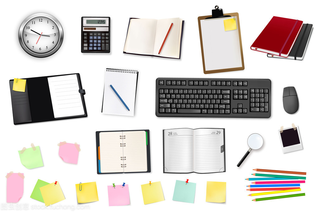 商業(yè)與辦公用品 高效辦公耗材的矢量時代